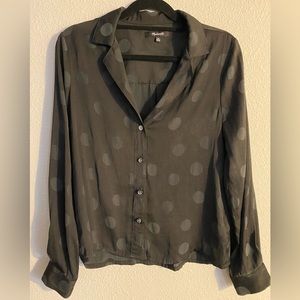 MADEWELL | Black & Gray Button Down Shirt | EUC | Size XS